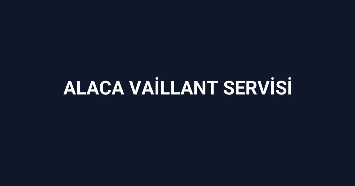 Alaca Vaillant Servisi